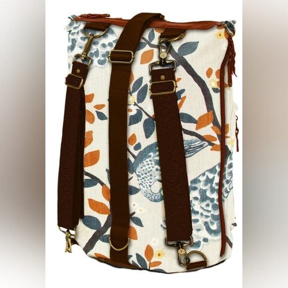 Anvanda floral/bird 5 in 1 convertible backpack bag messenger - Picture 3 of 13